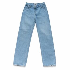 Abercrombie The Dad High Rise Distressed Jeans Criss Cross Waist Button Fly